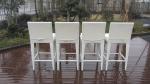 Hand-Woven Brown / White Resin Wicker Bar Set For Outdoor Garden