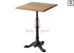Solid Wood Top Restaurant Dining Table 3 / 4 Feet Casting Iron Tiger Paw Design