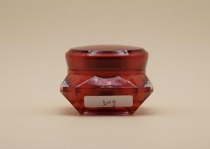 China Red Diamond Shape Empty Cosmetic Pots ABS Plastic Cap OEM Design Available factory