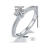 White Moissanite And Sapphire Platineve Diamonds Jewelry Engagement Women Ring