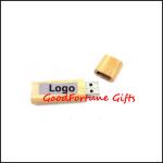 Smooth Finished Bamboo Flash Drive Disk With Laser Logo For Corporate Gifts