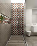 Encaustic 200x200mm Floor Ceramic Rustic Tiles For Bathroom And antibacterial