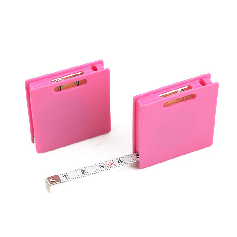 Wintape Cute Little Keychain Square Plastic Tape Measure Portable With Level Site Measurement Promotional Gift Product