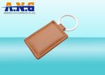 Custom 125khz 1 Rfid Key Fob , Printable Brown Leather Rfid Key Chain