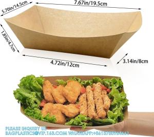 China Kraft Paper Recyclable Eco-Friendly Food Serving Boats Take Out Food Trays Party Supplies For Tacos, Nachos factory