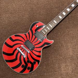 China Custom Grand LP Style Electric Guitar G-Zakk Wylde Bullseye in Cherry Sunburst Windmill Painting Chrome Hardware factory