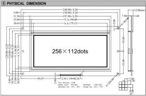 China 256*112 Graphic LCD Module 12H STN Blue Wide Temperature Industrial Display factory