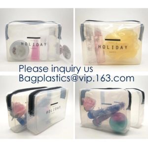 Clear Toiletry Bag - Compression Packing Cube - PVC Cosmetic Bag - Transparent