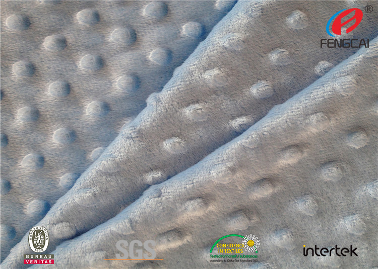 Knitted Minky Bubble Dot Fabric , Micro Mink Fabric For Baby Blankets 60 Inch Width