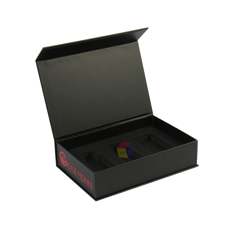 Premium Matte Black Magnetic Closure hard Cardboard Paper Packaging Box With Eva Insert Custom Design Print