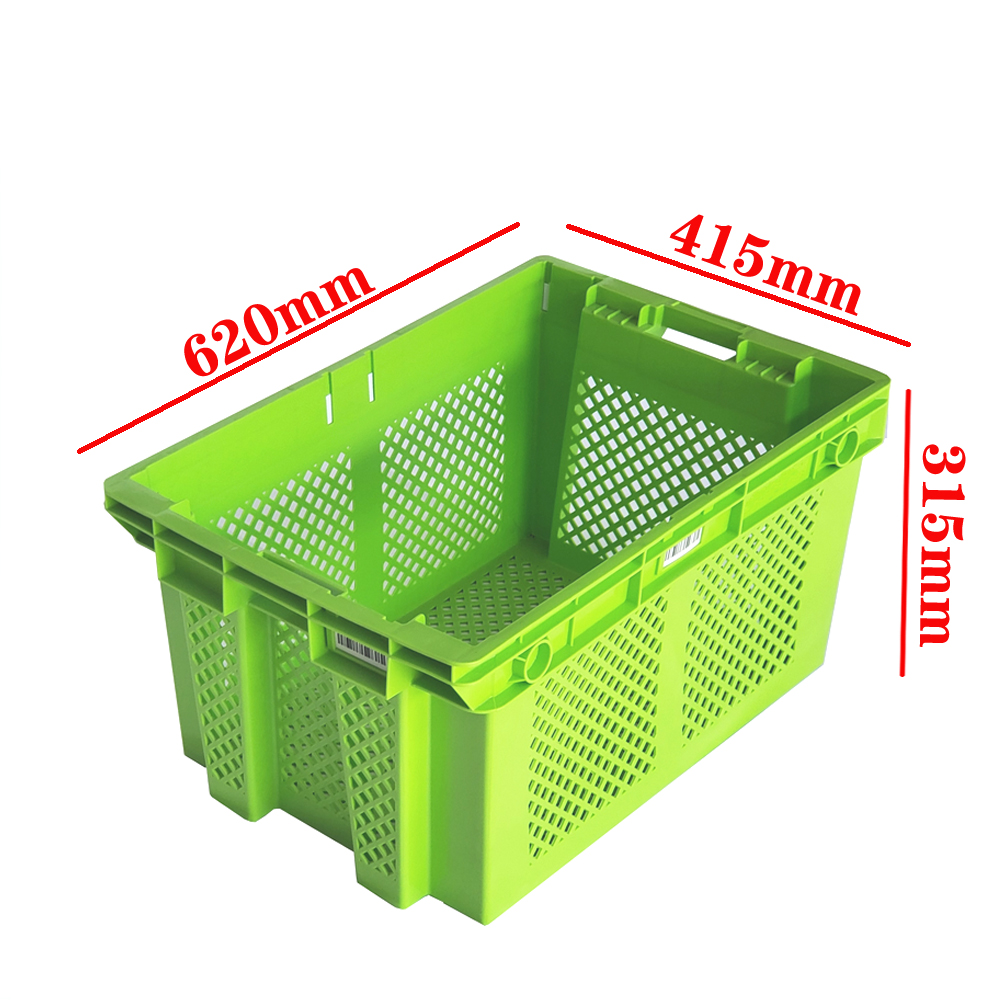 Plastic Mesh Crates Stackable Turnover Crates For Fruits And Vegetables 485x360x290mm