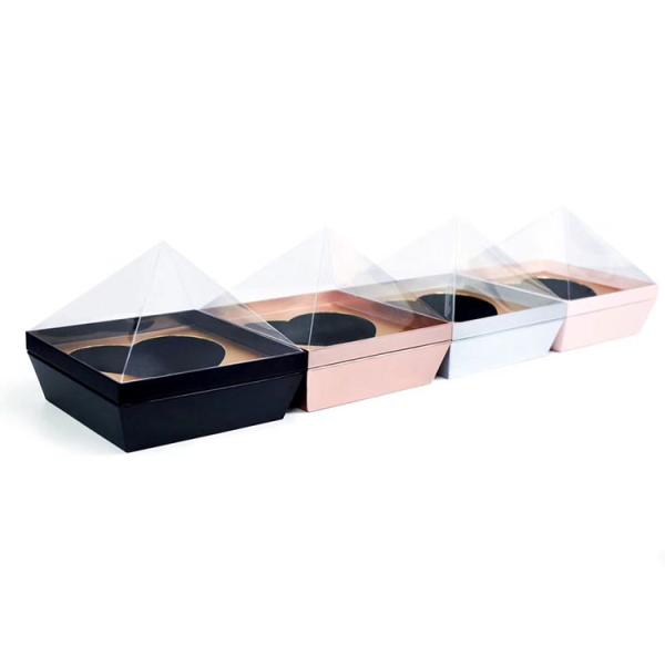 Gift Flower Paper Box Custom PET Plastic Cover Panoramic Transparent Sunroof
