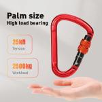 Aluminum 25KN Outdoor Carabiner Clip Customized Logo and Color