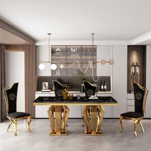 China Exquisite Stainless Steel Marble Dining Table For High-End DéCor factory