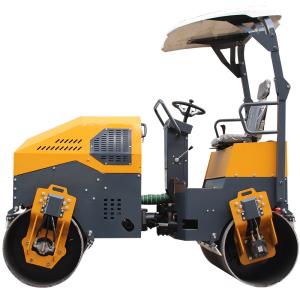 China Small Size 3 Ton Ride on Double Drum Fully Hydraulic Asphalt Vibratory Road Roller Euro 5 factory