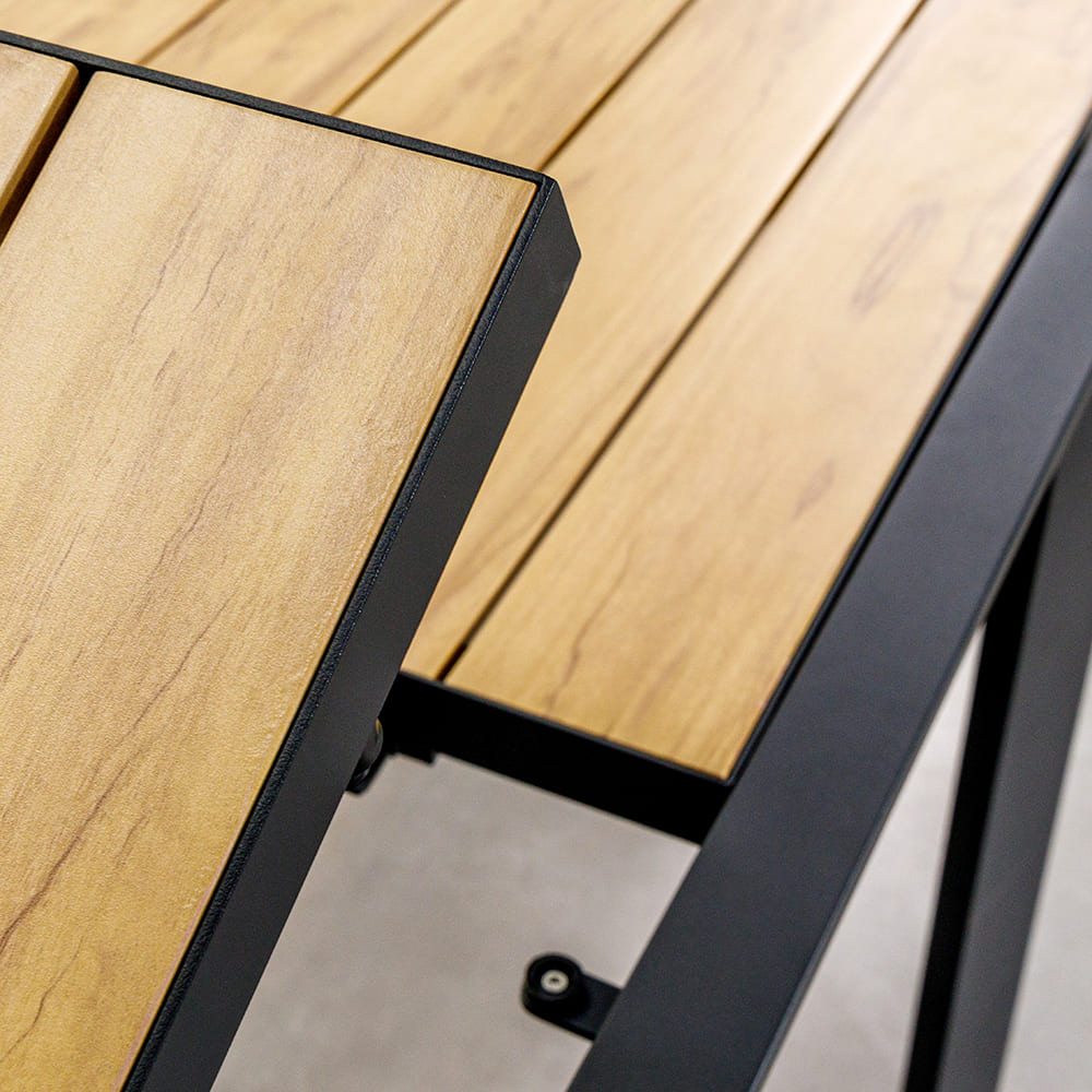 Y Mail Packing 8 Seater Outdoor Dining Set with Metal Furniture and Teak Wood Table