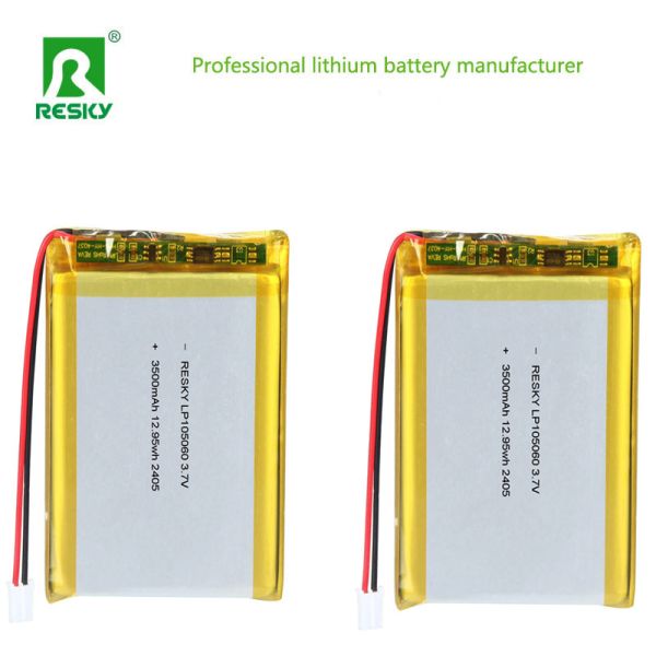 Lithium Ion Battery Cell LP105060 3.7V 3500mAh 12.95wh Solar Rechargeable Lip Battery Pack