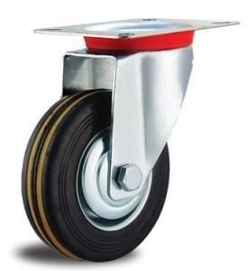 China 4'' Rubber Wheel For Trolley Cart Casters Industrial Caster Wheels factory