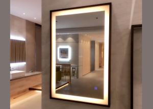 China Size Customized Oak Framed Wall Mirrors , Framed Bathroom Vanity Mirrors factory