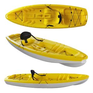 China Wholesale cheap single sit on top HDPE blow molded plastic fishing kayak with factory price factory