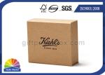 Logo Printed Brown Kraft Paper Hinged Lid Gift Box With Magnetic Closure