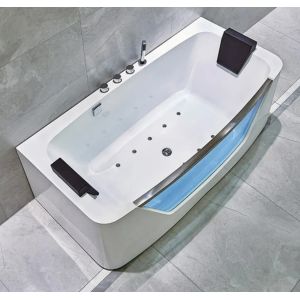 Rectangular Embedded Bathtub Jacuzzi Massage Bathtub Sleek Design Customised