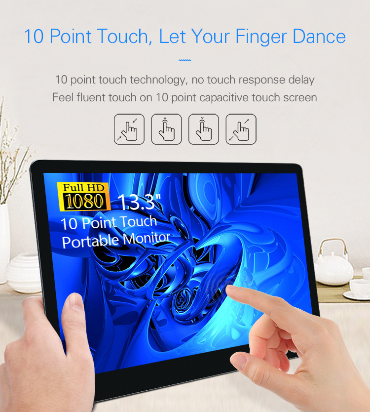 72% Color Gamut Response Time 12ms Full HD Slim Portable Screen