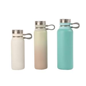 China 500/700/1000ml Stainless Steel Water Bottle 1 Litre Silicone Strap Portable Sport Double Wall Stainless Steel Vacuum Insulated Water Bottle factory