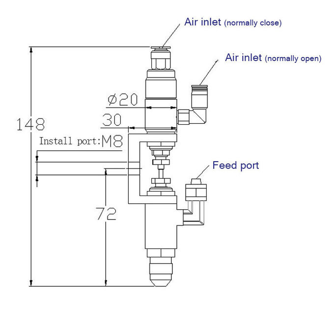 Stainless Steel Micro Dispensing Valve Air Pressure Suck Back Dispensing Valve