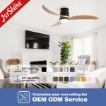 Silent Wooden Blades Ceiling Fan With Remote Control 6 Speed High Airflow