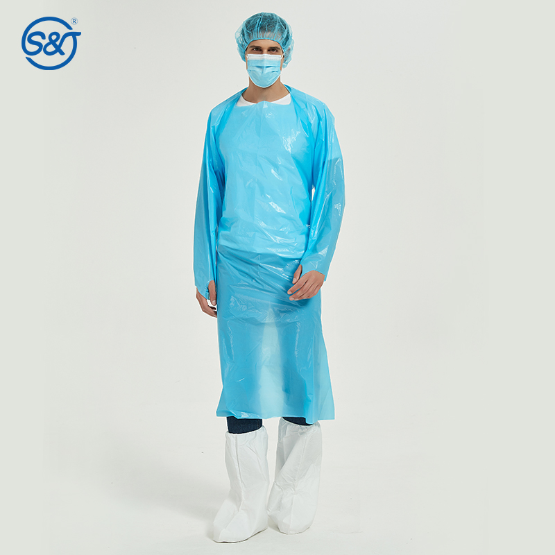 S&J Operation Medical Disposable Surgical Isolation CPE Gown
