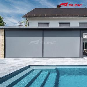 China Windproof Outdoor Roller Blinds Motorized Sun Blinds Zip Track factory