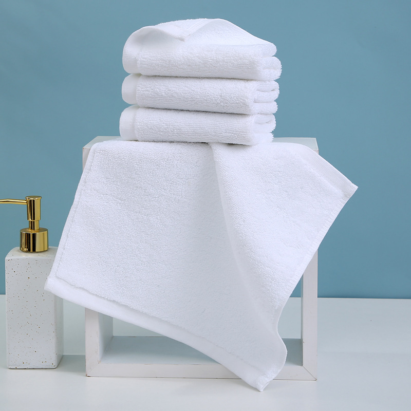 ALL Age Group Rectangle 100% Cotton White Small Square Face Towel for Luxury Hotel