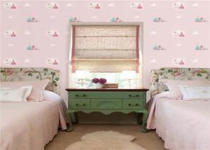 China Romantic Pink Modern Kids Bedroom Wallpaper Non Pasted Eco Friendly factory