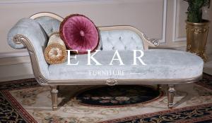 China Curved Velvet Fabric Bedroom Furniture Elegant Chaise Lounge factory