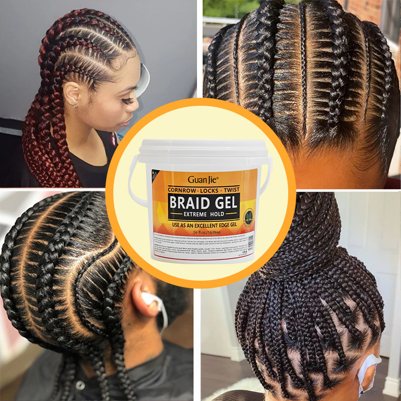 Non Greasy Loc N Thick Clear Braiding Jam Hair Gel and Edge Control Super Strong Hold