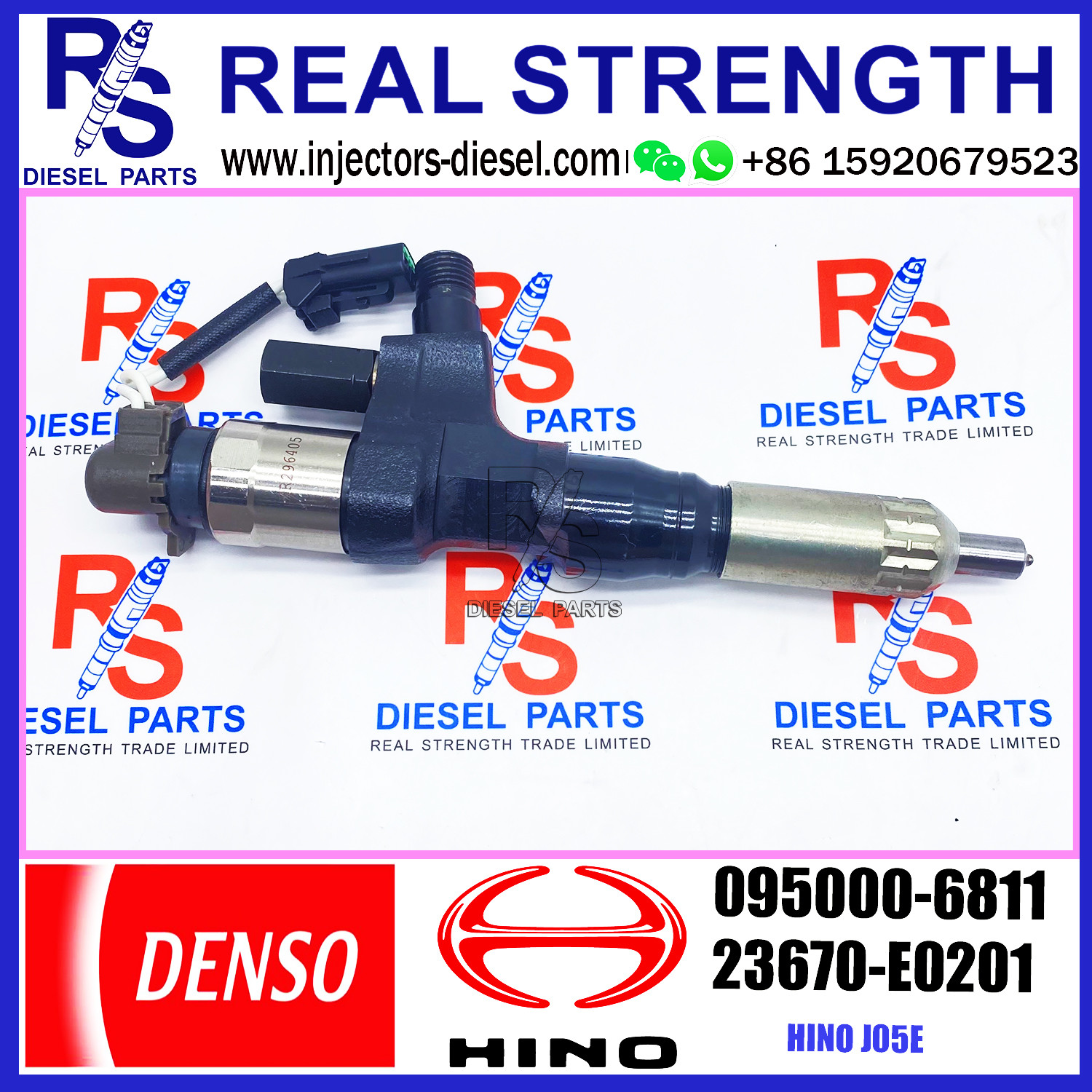 common rail injector 095000-6811 095000-6812 098000-6813 23670-E0201 23670-E0202 23670-E0203 For HINO J08E