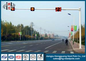 China 6m Length Steel Traffic Light Pole Galvanized Driveway With 8m Cross Arm factory