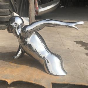 China Climbing Man Wall Decor Sculptures Mirror Stainless Steel 3D Hanging factory