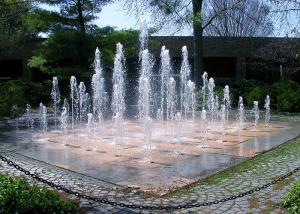 China OEM Design Dry Floor Water Fountains With LED Underwater Lights 3D Images factory