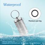 Keychain Pill Holder (2 Pack), Titanium Minsize Waterproof Pill Container/ Case