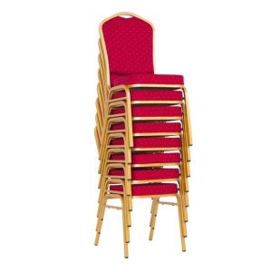 Red Fabric Banquet Chair Stackable Hotel Restaurant Seating