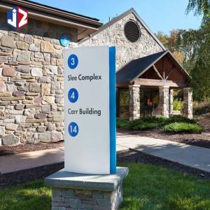 China Painted Stainless Steel Directional Wayfinding Signs DC12V Illuminated Outdoor Signs factory