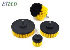 China Electric Wheel Round Rotating Drill Scrub Brush Nylon Bristle Yellow 4pcs Set factory