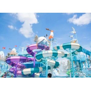 Smooth Surface Spiral Water Tube Slide Water Open Spiral Slide For Teenager Use