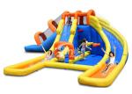 Kids water inflatable jumping castle slide with 3 lanes made of lead free pvc