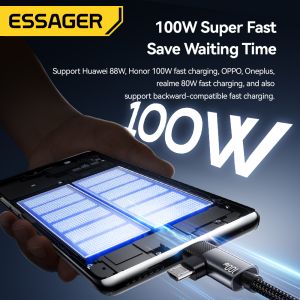 ESSAGER ES-X59 4 in 1 Cable with 100W Fast Charging 7A High Current and USB 2.0