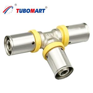 China Chrome Plated Pex Press Fittings Corrosion Resistant Brass Push To Connect Fittings factory