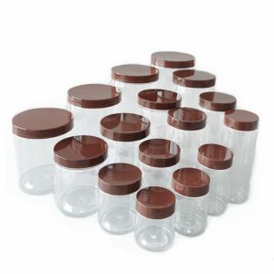 Dia 85mm Round Plastic Canisters Easy Open Transparent Nuts Storage Jars With