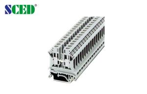 China UK Rail Mounted Terminal Blocks 600V 50A Terminal Width 8.2mm Din Rail factory